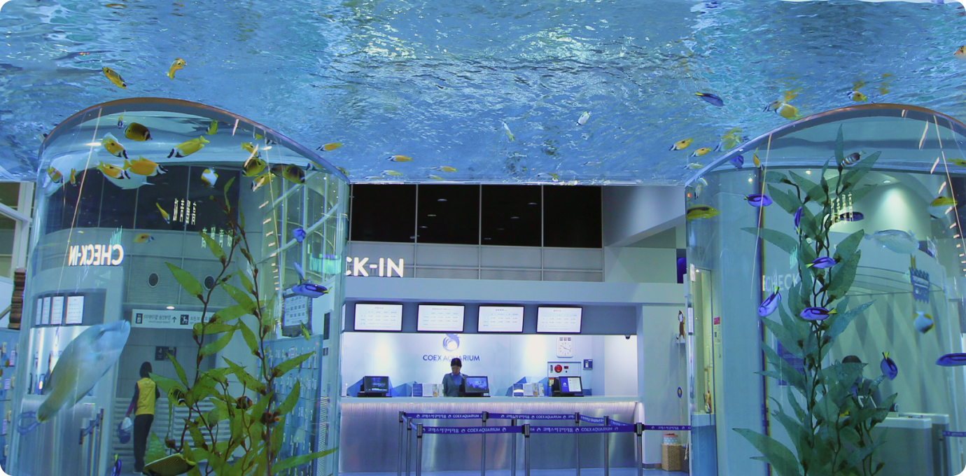아쿠아리움 입장 안내 데스크