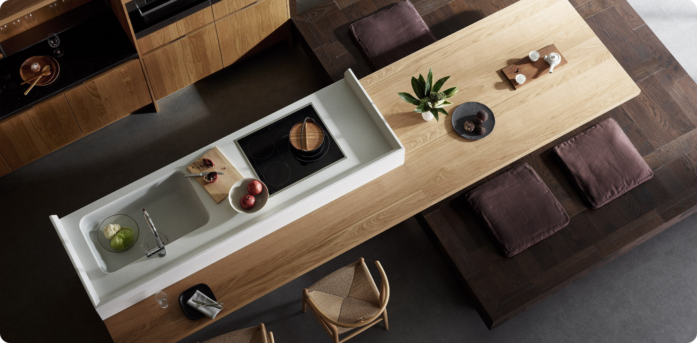 한샘 다이닝 존  세팅 모습