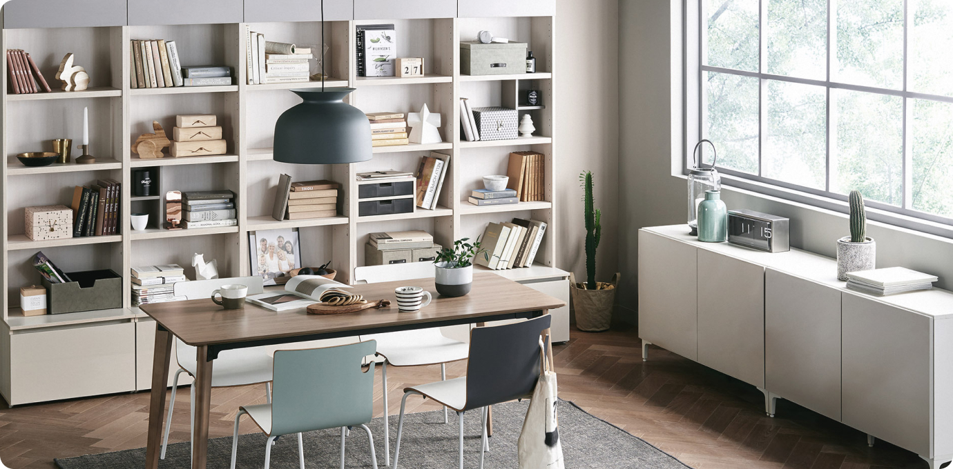 한샘 서재 세팅 모습