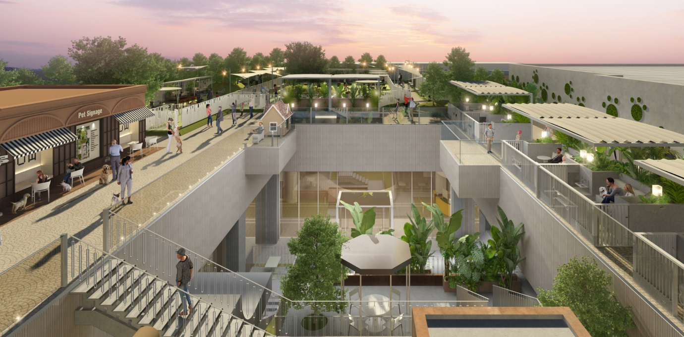 스타가든 반려동물 식사 공간을 그려놓은 모습